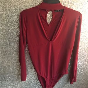 Red body suit! NEVER WORN